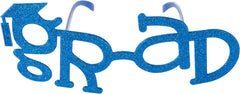 Royal Blue Glitter Graduation Glasses