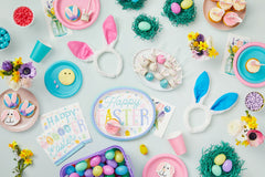 Multi-Colored Fillable Easter Eggs with Basket - 60 Pack