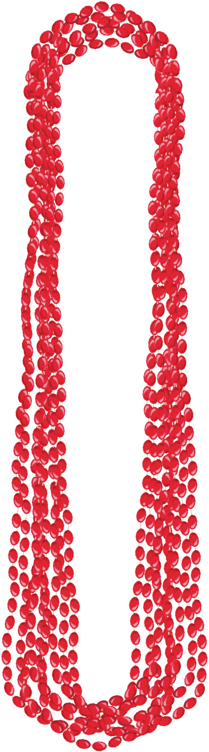 Red Metallic Bead Necklaces - 8 Pack, 30" Costume Accessories