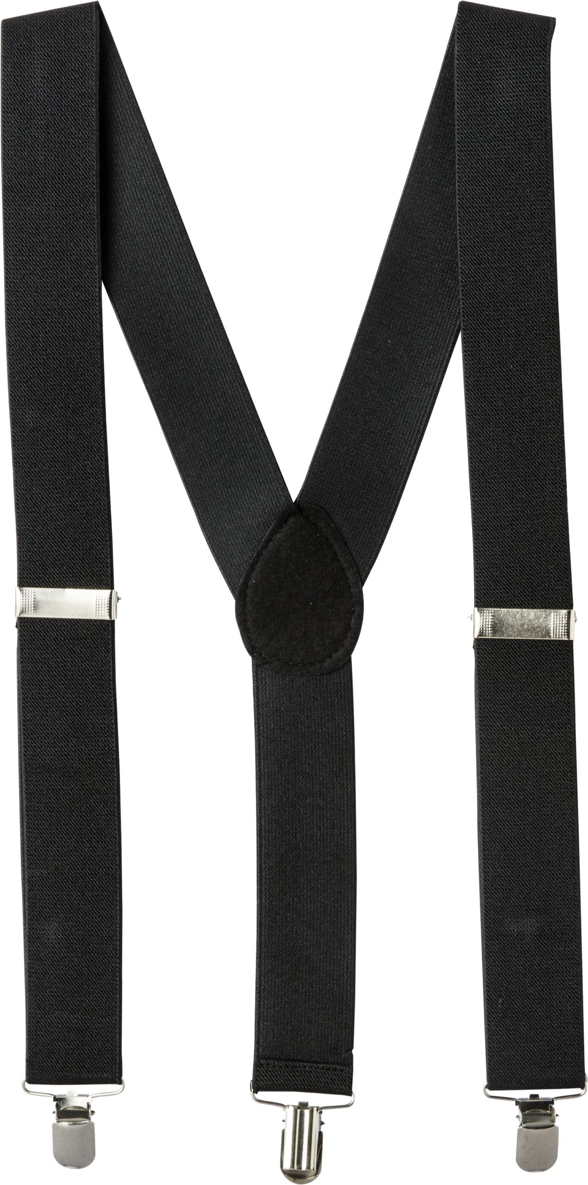 Classic Black Y-Back Suspenders - Adjustable, One Size