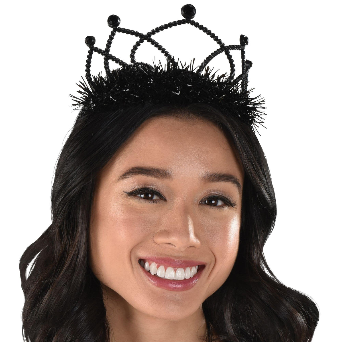 Black Tinsel Trim Tiara