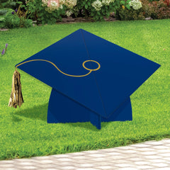 Royal Blue Graduation Yard Sign with Cap Design