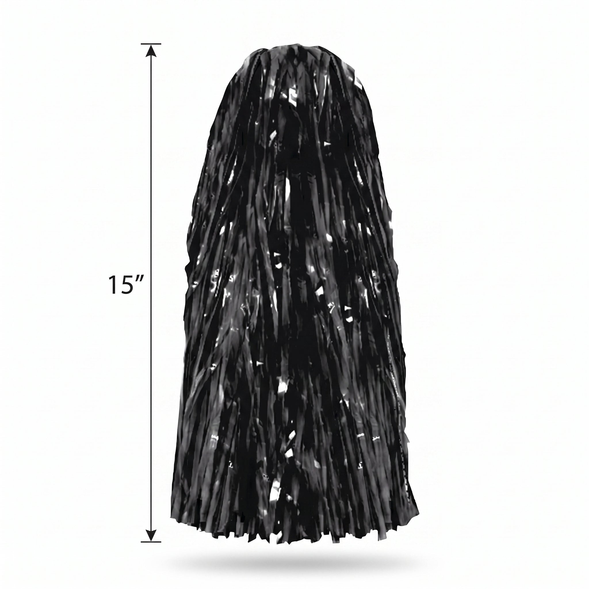 Black Pom-Pom Cheer Accessory - 15" Handheld