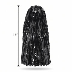 Black Pom-Pom Cheer Accessory - 15" Handheld