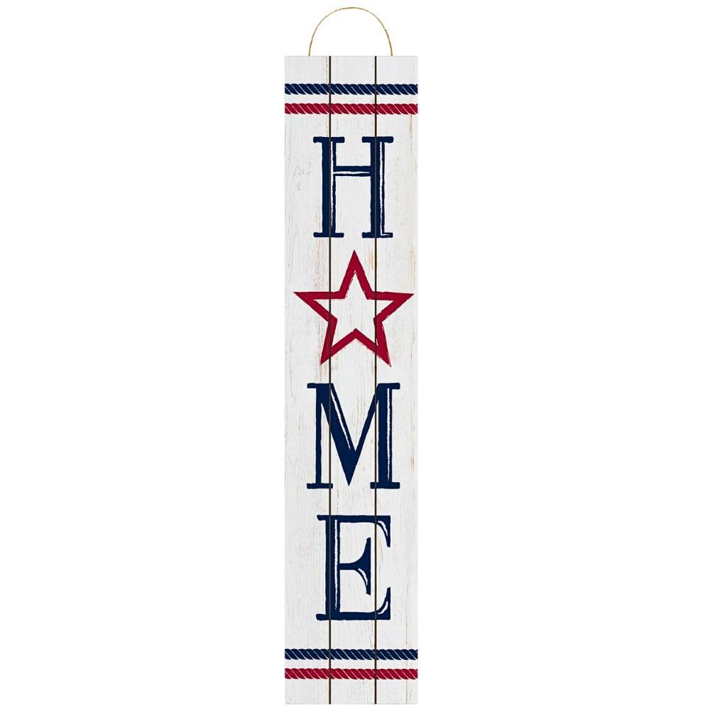 Patriotic Home MDF Hanging Sign