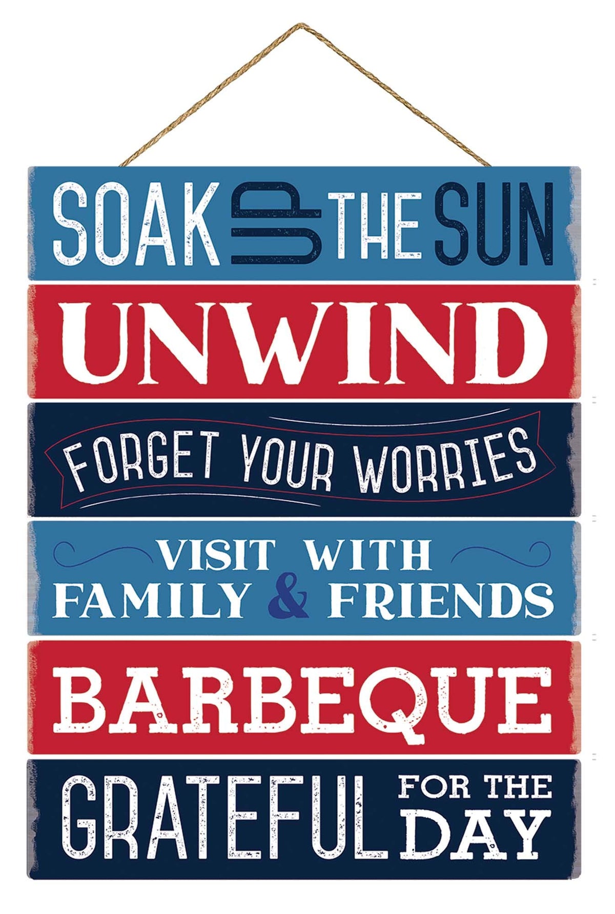Patriotic Backyard Rules MDF Easel Sign