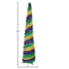 Collapsible Metallic Tinsel Tree for Masquerade Events