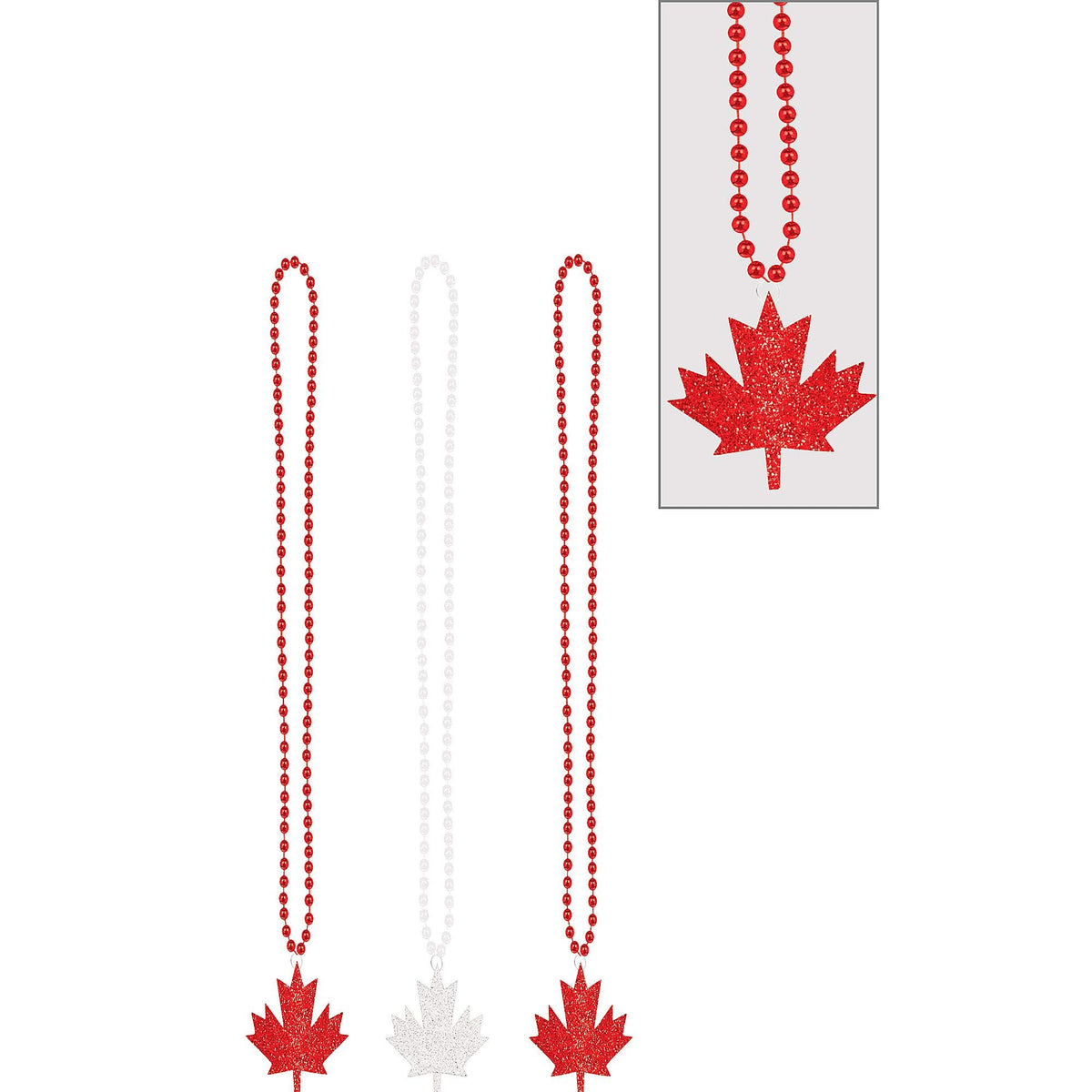 Maple Leaf Bead Necklaces - Canada Day Celebration Pack