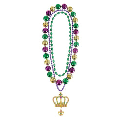 Deluxe Crown Pendant Layered Necklace for Masquerade
