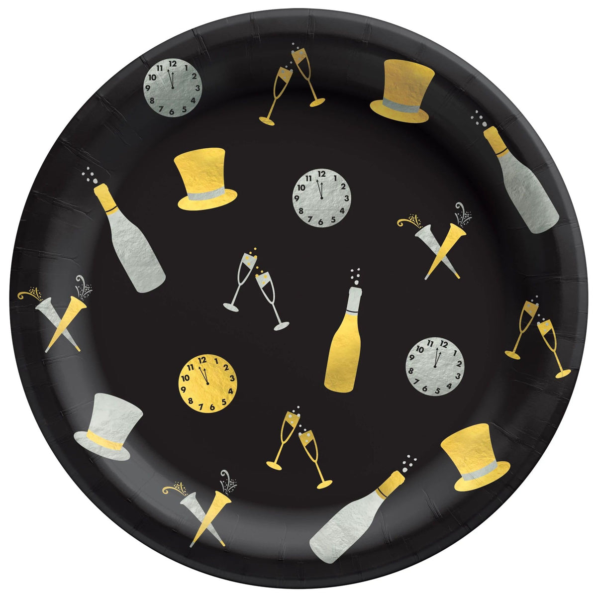 Bubbly This Way New Year's Eve 6.75" Round Paper Plates
