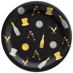 Bubbly This Way New Year's Eve 6.75" Round Paper Plates