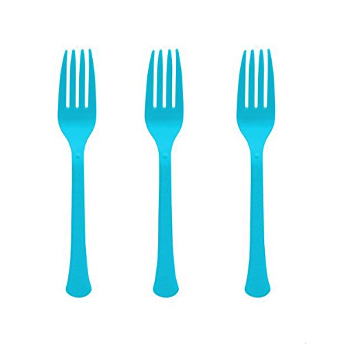 Caribbean Blue Heavy Duty Plastic Forks