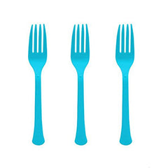 Caribbean Blue Heavy Duty Plastic Forks