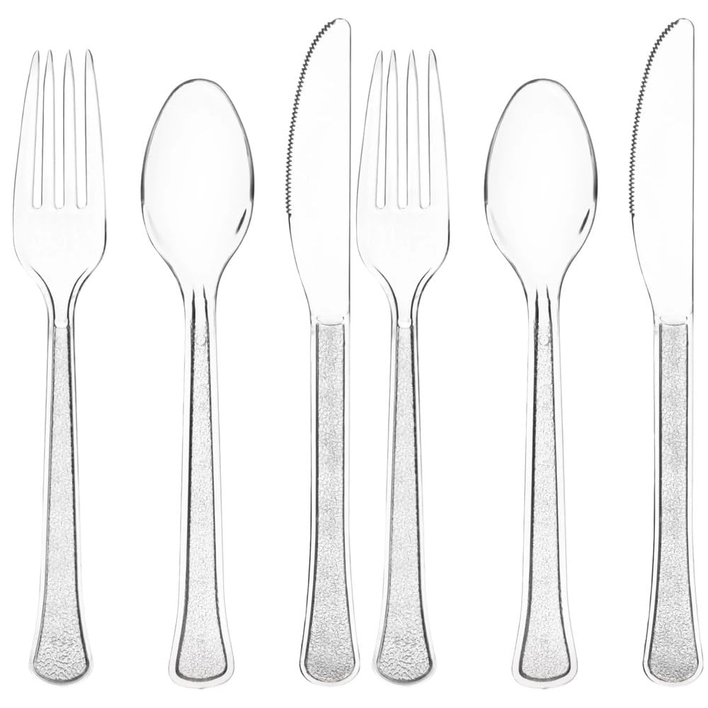 Clear Heavyweight Plastic Cutlery Set - 80 Count