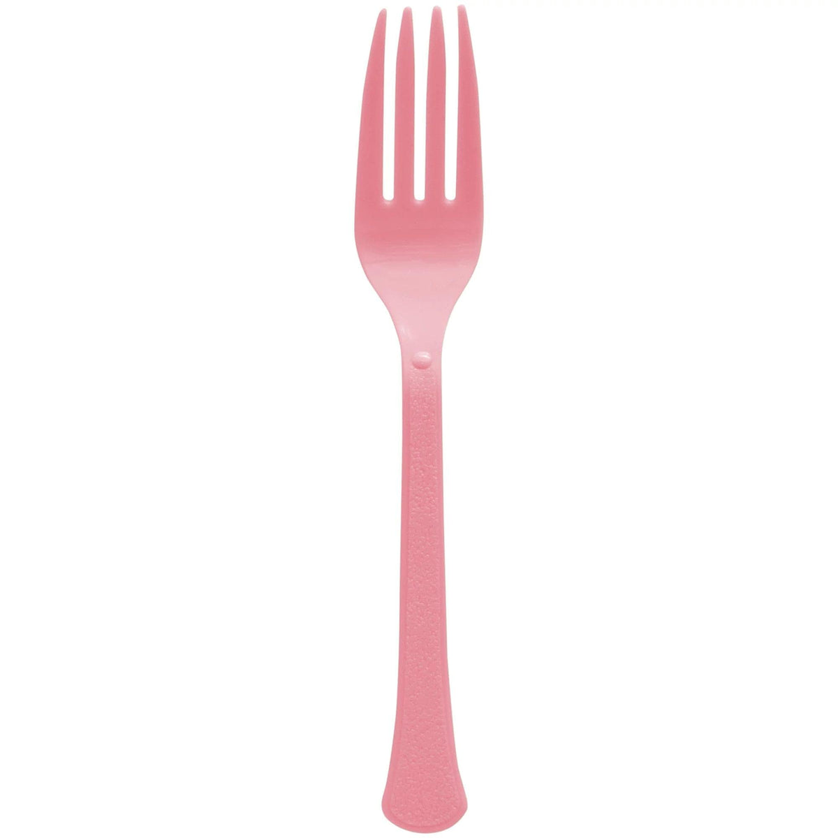 New Pink Plastic Forks - Solid Color Party Cutlery