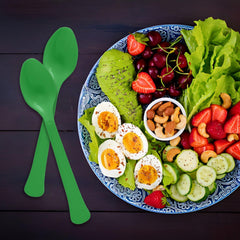 Festive Green Plastic Spoons - Solid Colors Collection