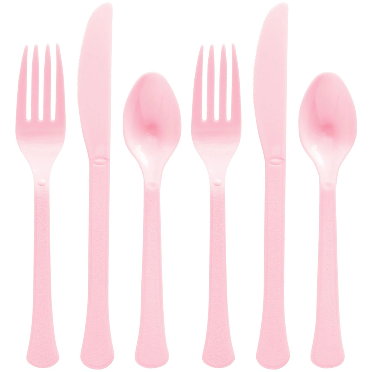 New Pink Plastic Cutlery Set - Assorted