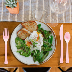 New Pink Plastic Cutlery Set - Assorted