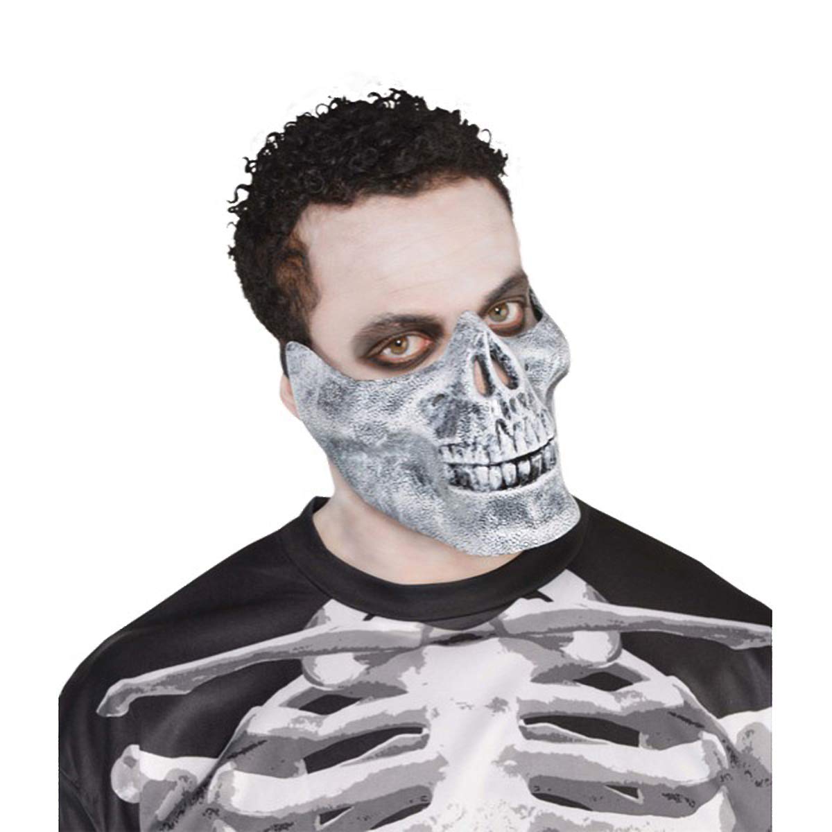 Black and Bone Skeleton Jaw Mask - Halloween Costume Accessory