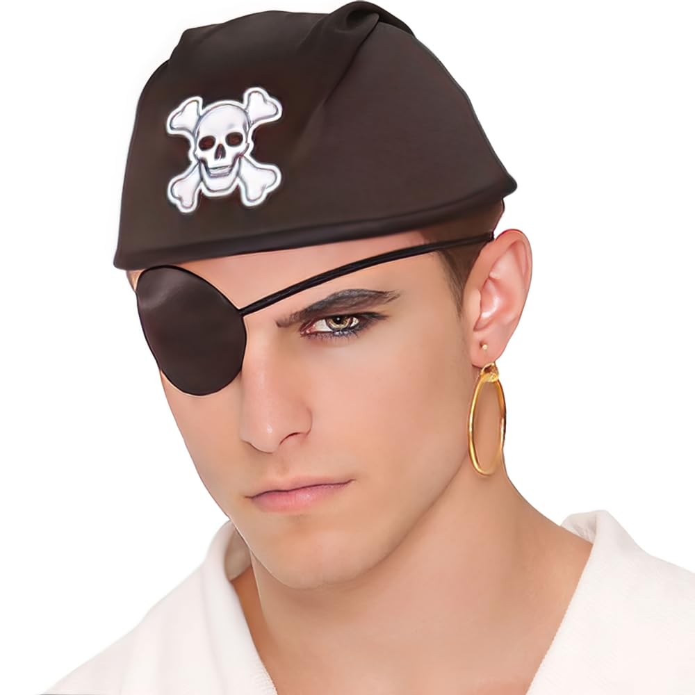 Pirate Earring and Eye Patch Accessory Set - One Size