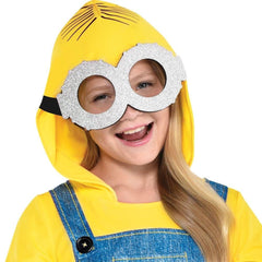 Amscan Despicable Me Minion Halloween Costume, Yellow/Blue Jumpsuit with Overall Shorts Hood & Gloves, Toddler/Kids, Assorted Sizes