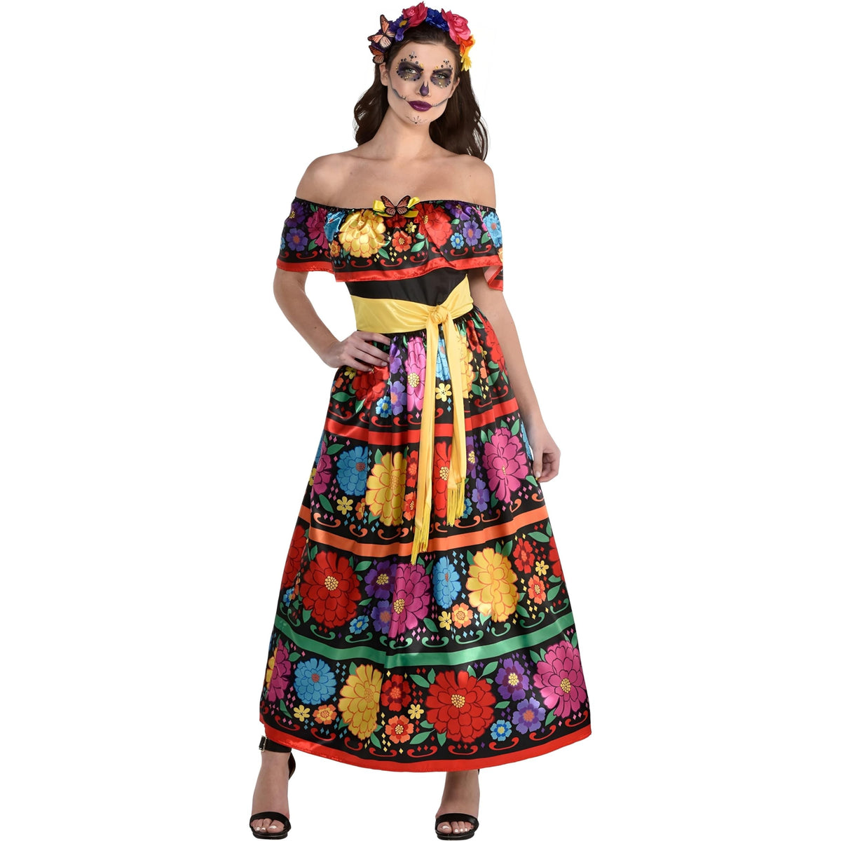 Women's Sugar Skull Beauty Costume for Halloween - Adult L (10-12)