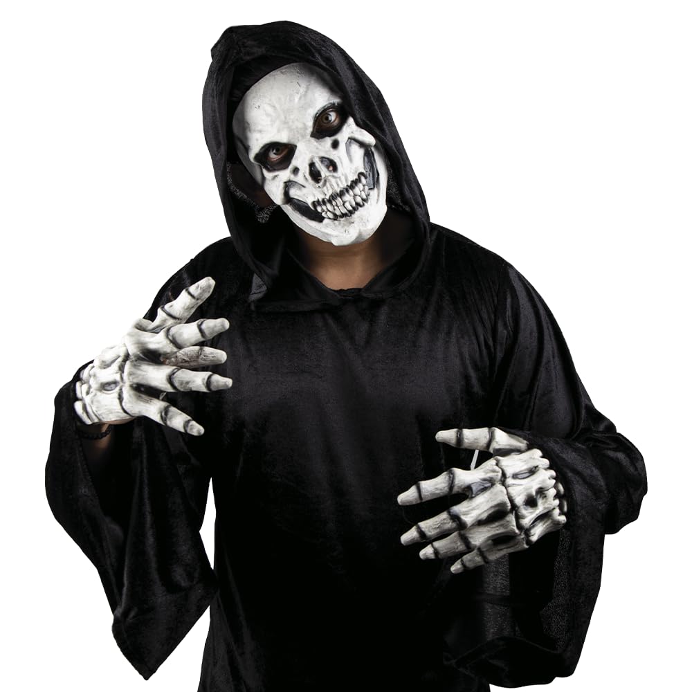 Eerie Skull and Hands Halloween Mask Set
