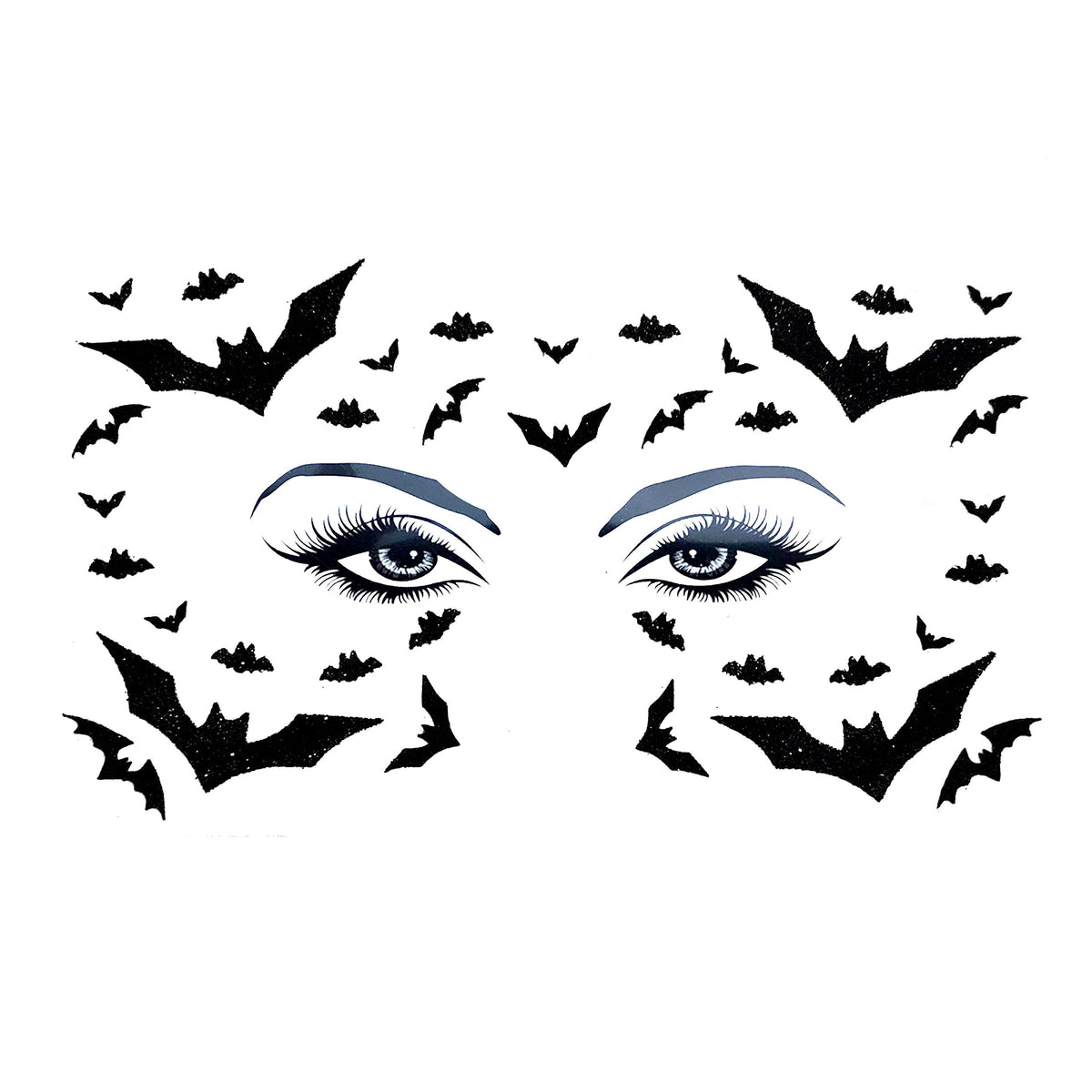 Spooky Bat Glitter Face Stickers for Halloween