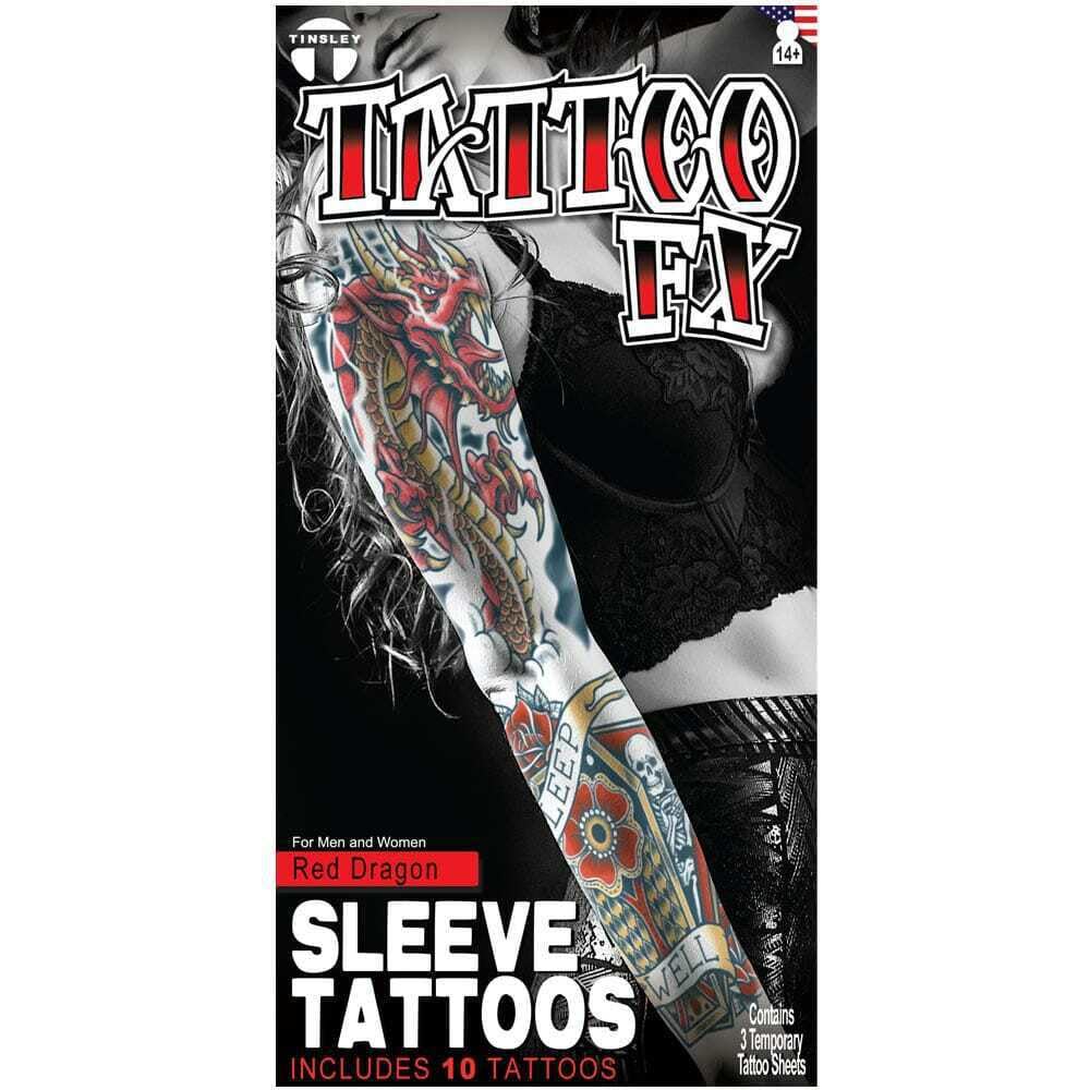 Red Dragon Tattoo Sleeve Set - 2 Pack