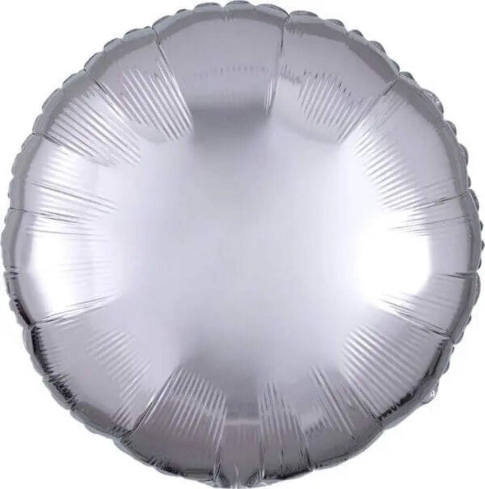 Silver Metallic 18-Inch Foil Circle Balloon
