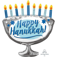 Happy Hanukkah Menorah Foil Super Shape Balloon