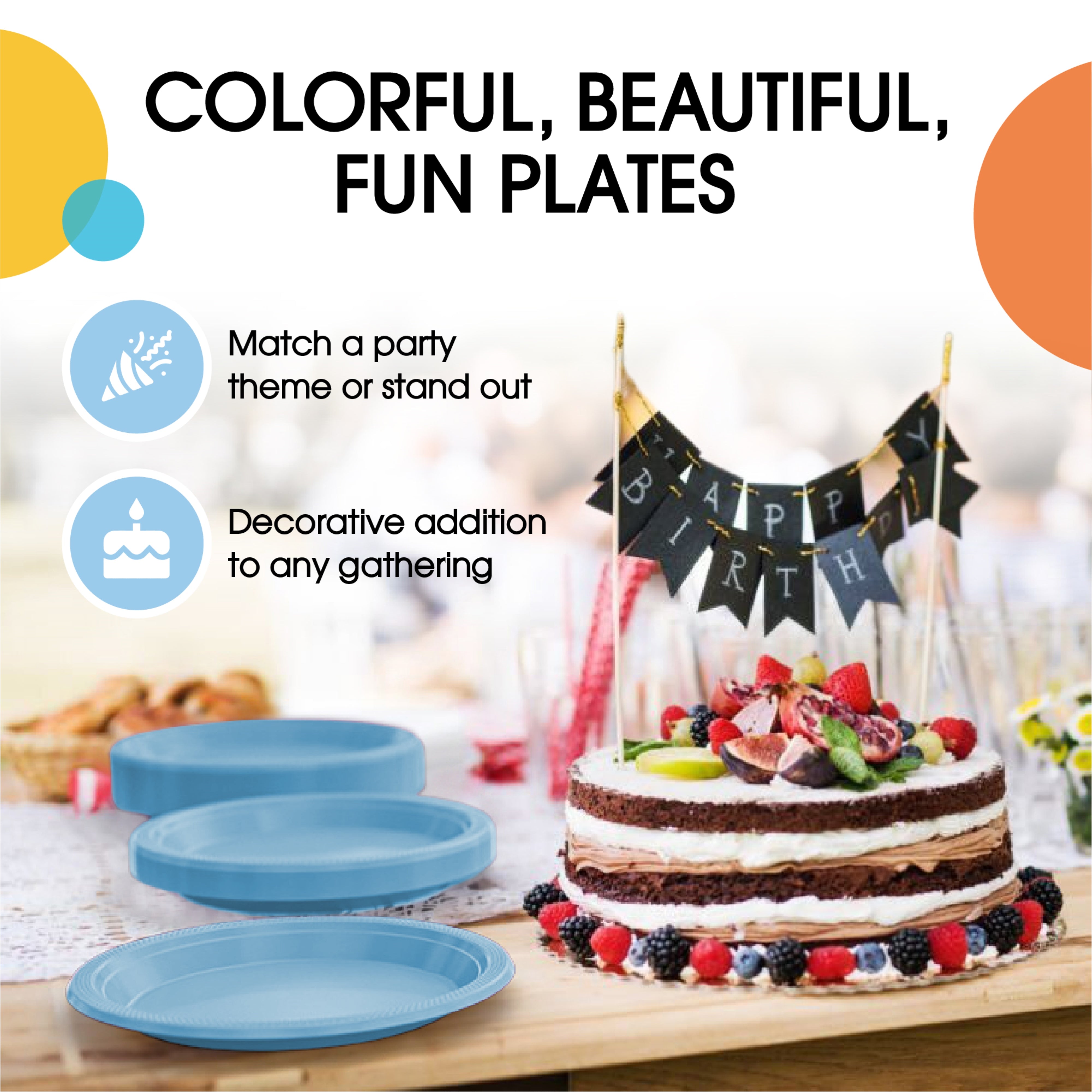 Little Gym - 7 In. Light Blue Plastic Plates | 50 Ct.