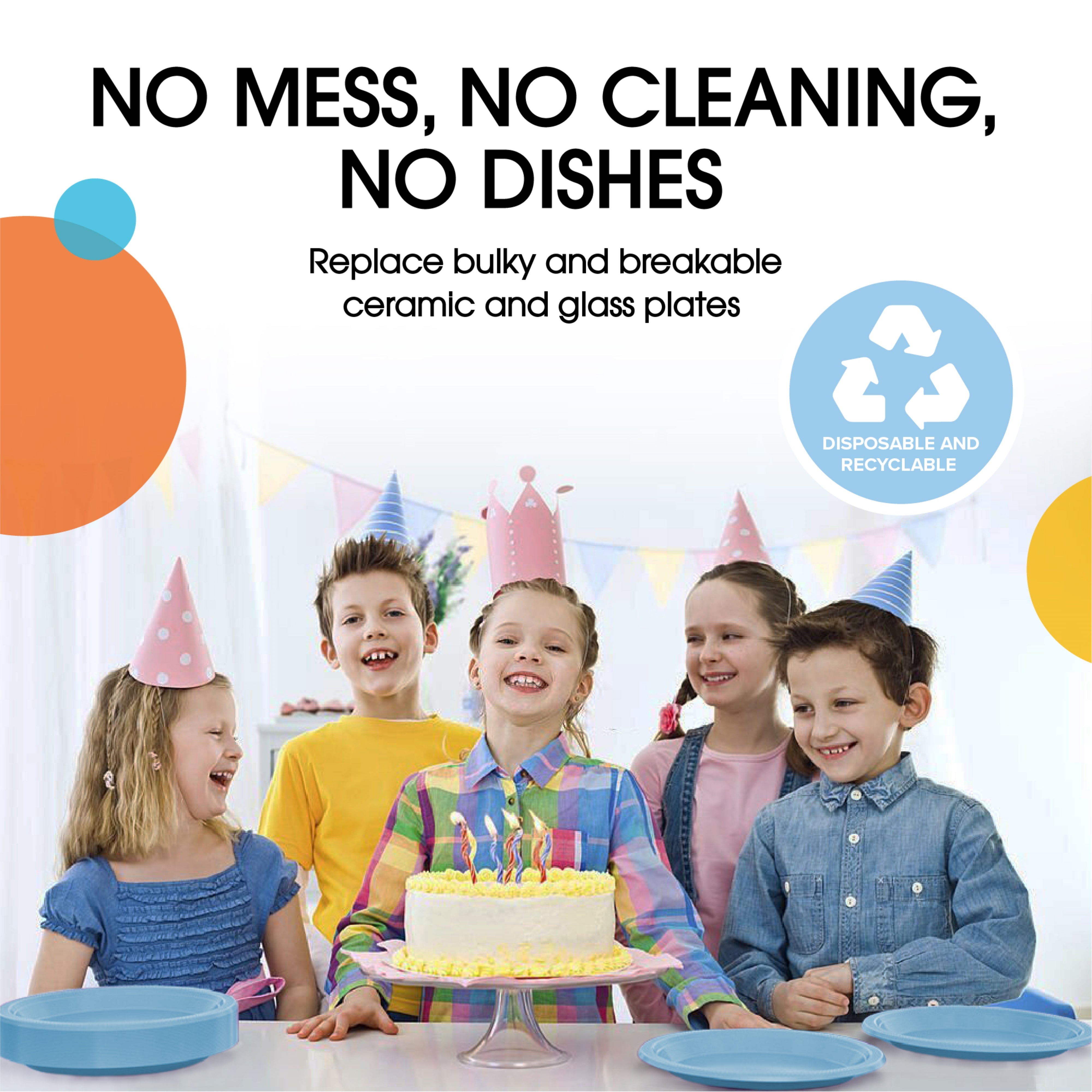 Little Gym - 7 In. Light Blue Plastic Plates | 50 Ct.