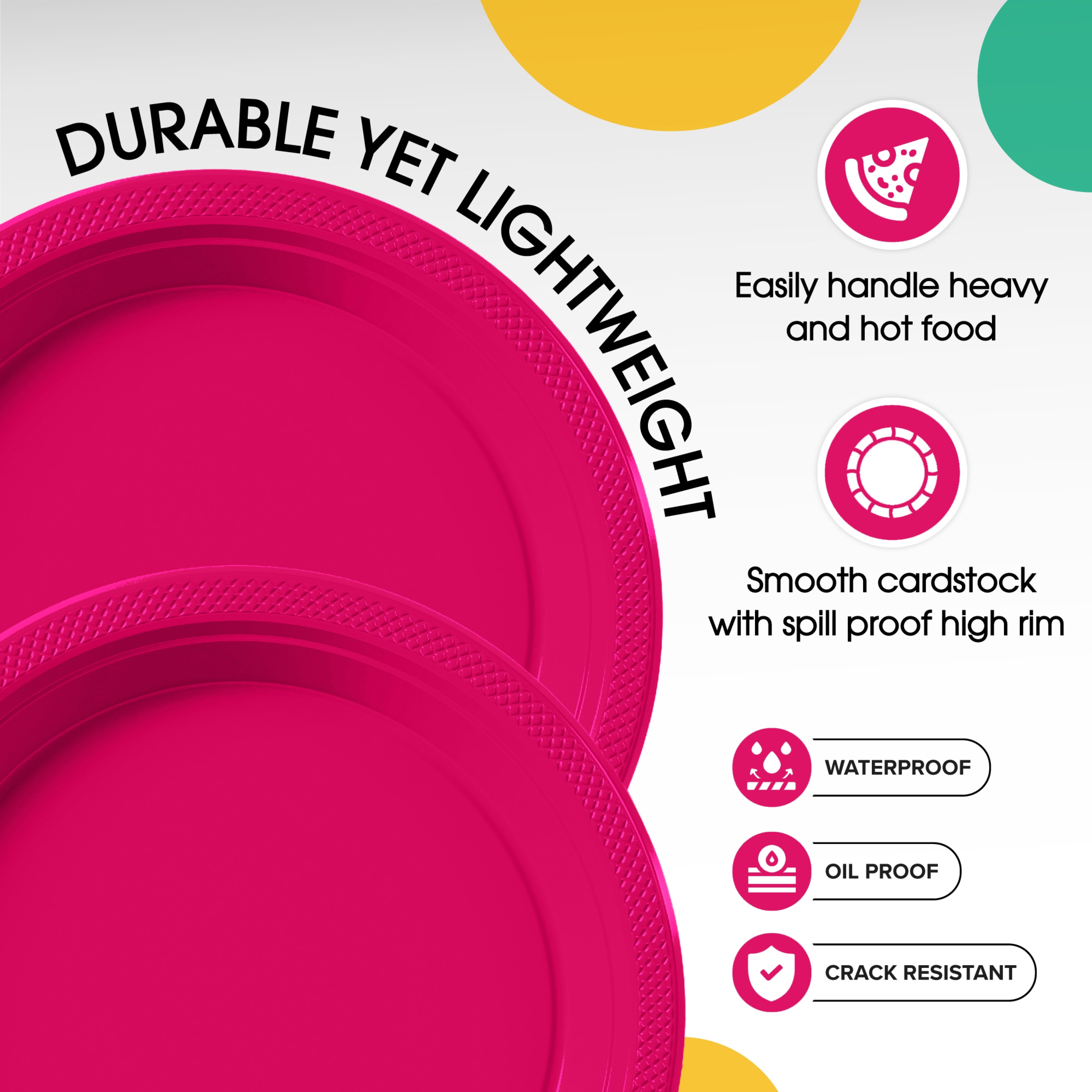 Little Gym - 7 In. Cerise Plastic Plates | 50 Ct.