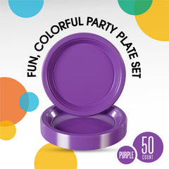 Little Gym - 7 In. Purple Plastic Plates | 50 Ct.