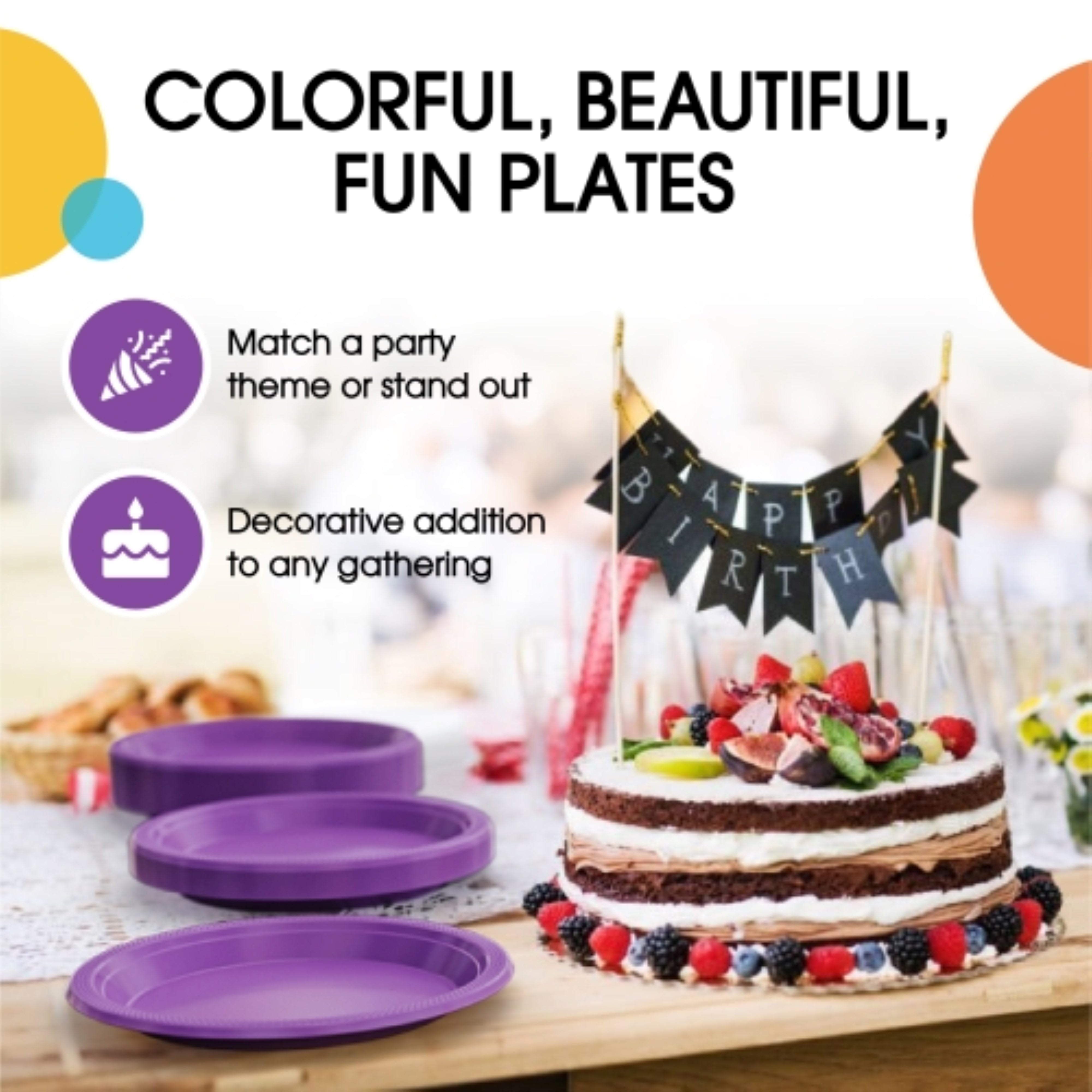Little Gym - 9 In. Purple Plastic Plates | 50 Ct.