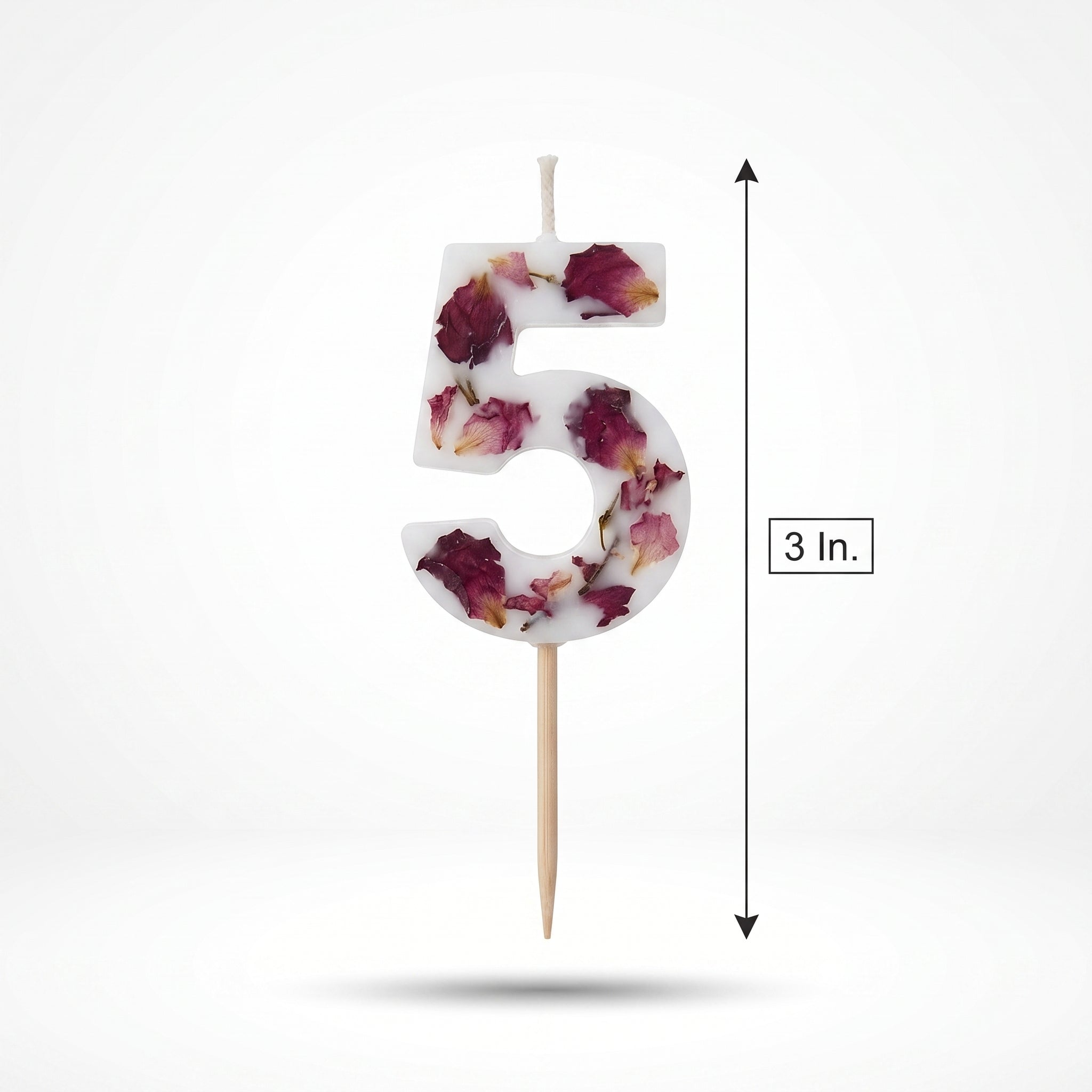 Ginger Ray Pressed Petal Number 5 Birthday Candle