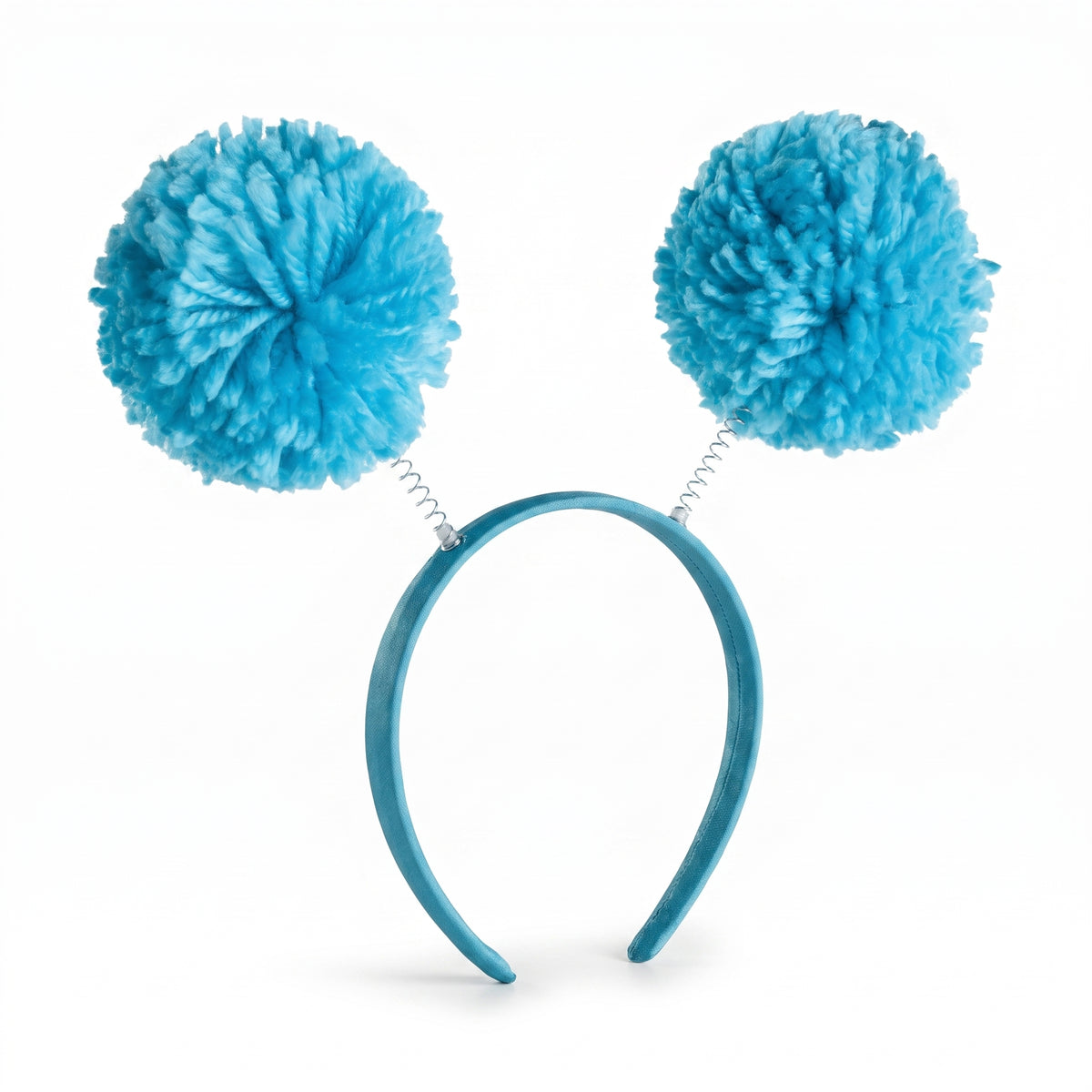 Turquoise Pom-Pom Headbopper Headband - Fun Team Spirit Accessory