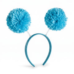 Turquoise Pom-Pom Headbopper Headband - Fun Team Spirit Accessory