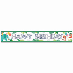 Jungle Theme Happy Birthday Banner