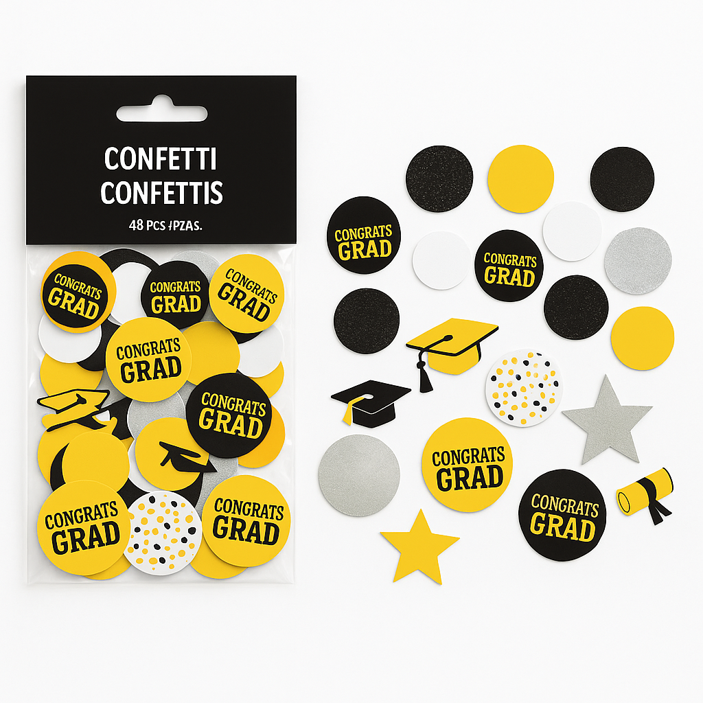 Yellow Graduation Die-Cut Confetti