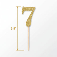 Glitter Gold Number 7 Picks - 4 Pack