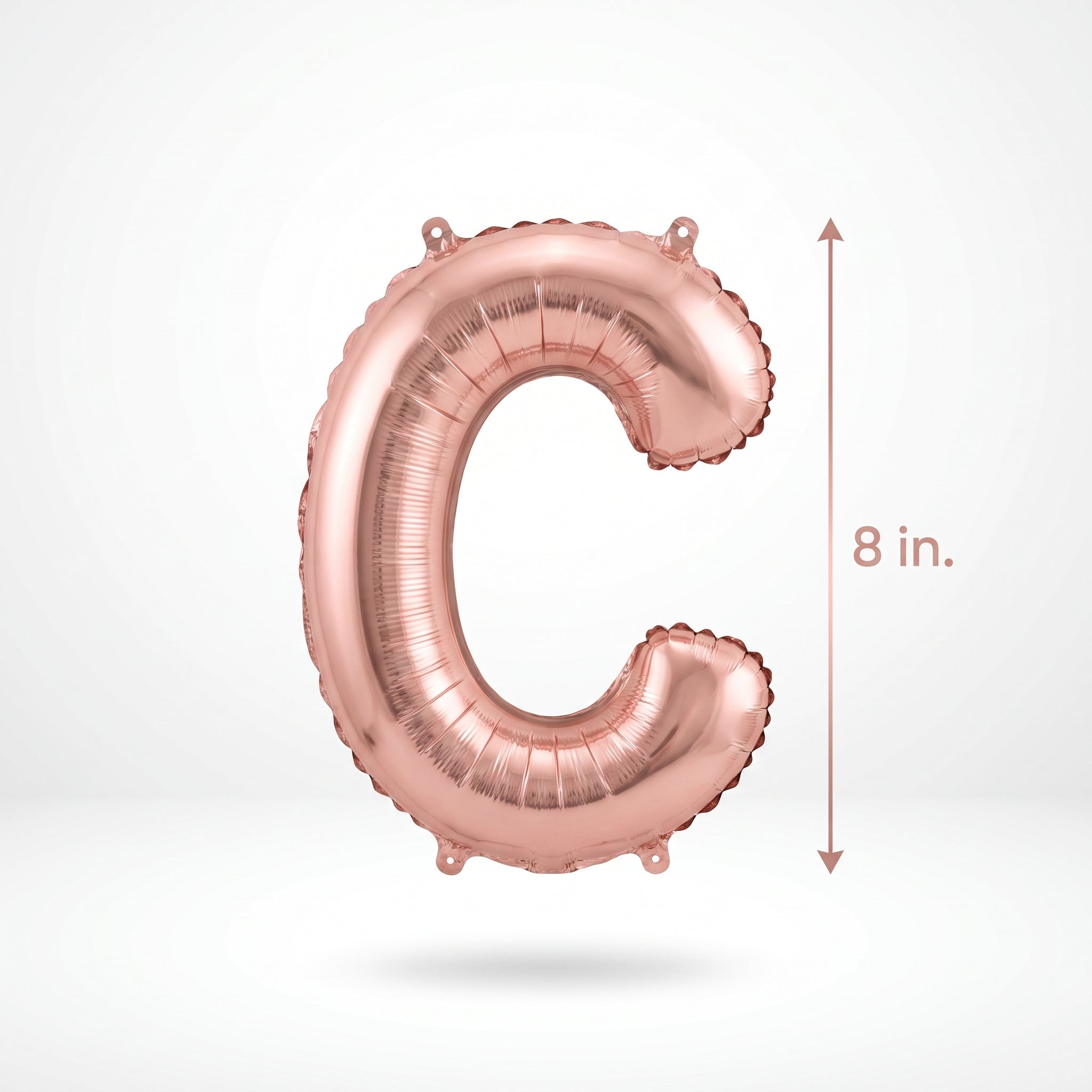 Rose Gold Foil Script Letter 'C' Balloon - 8-Inch Air-Filled Decoration