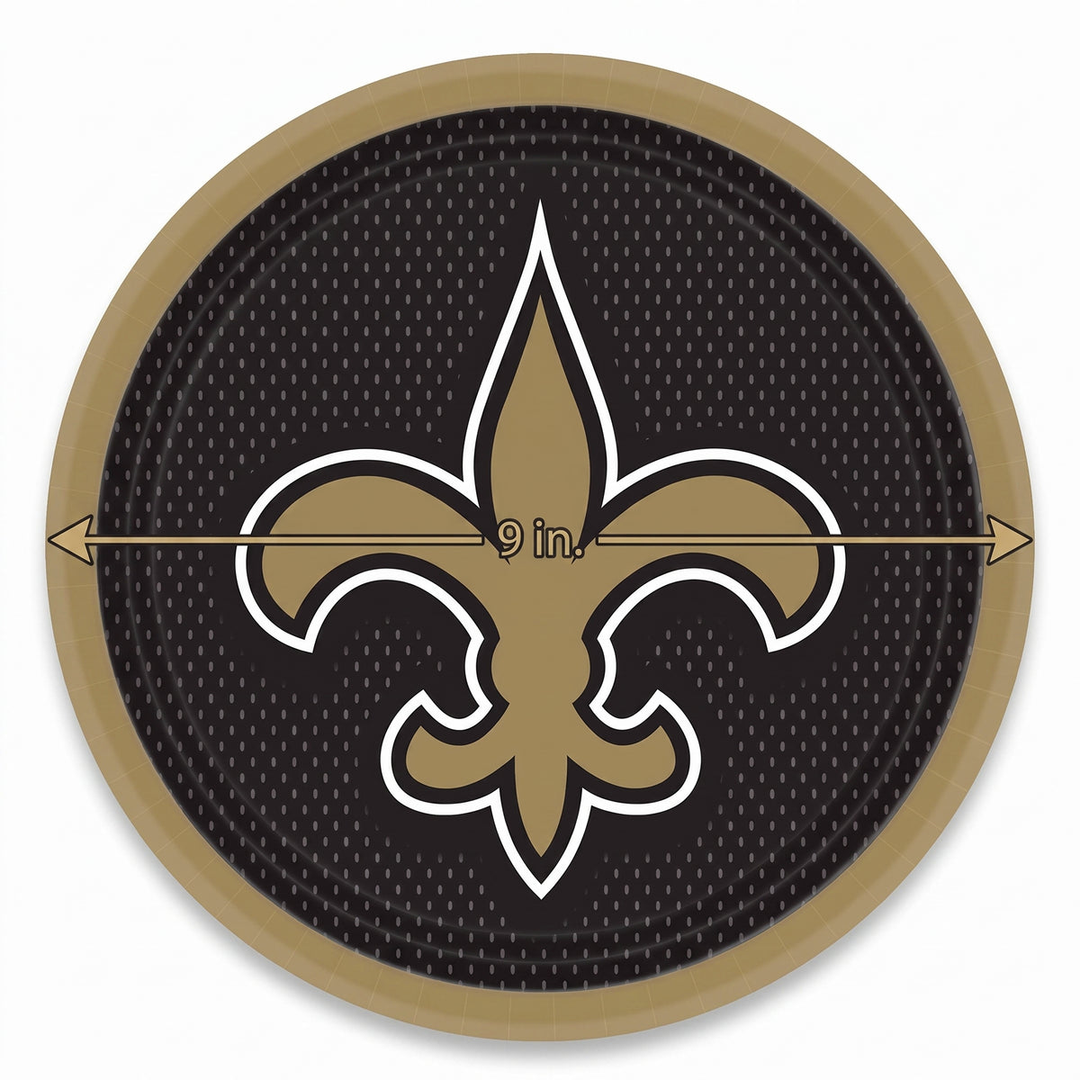 New Orleans Saints 9" Round Paper Plates