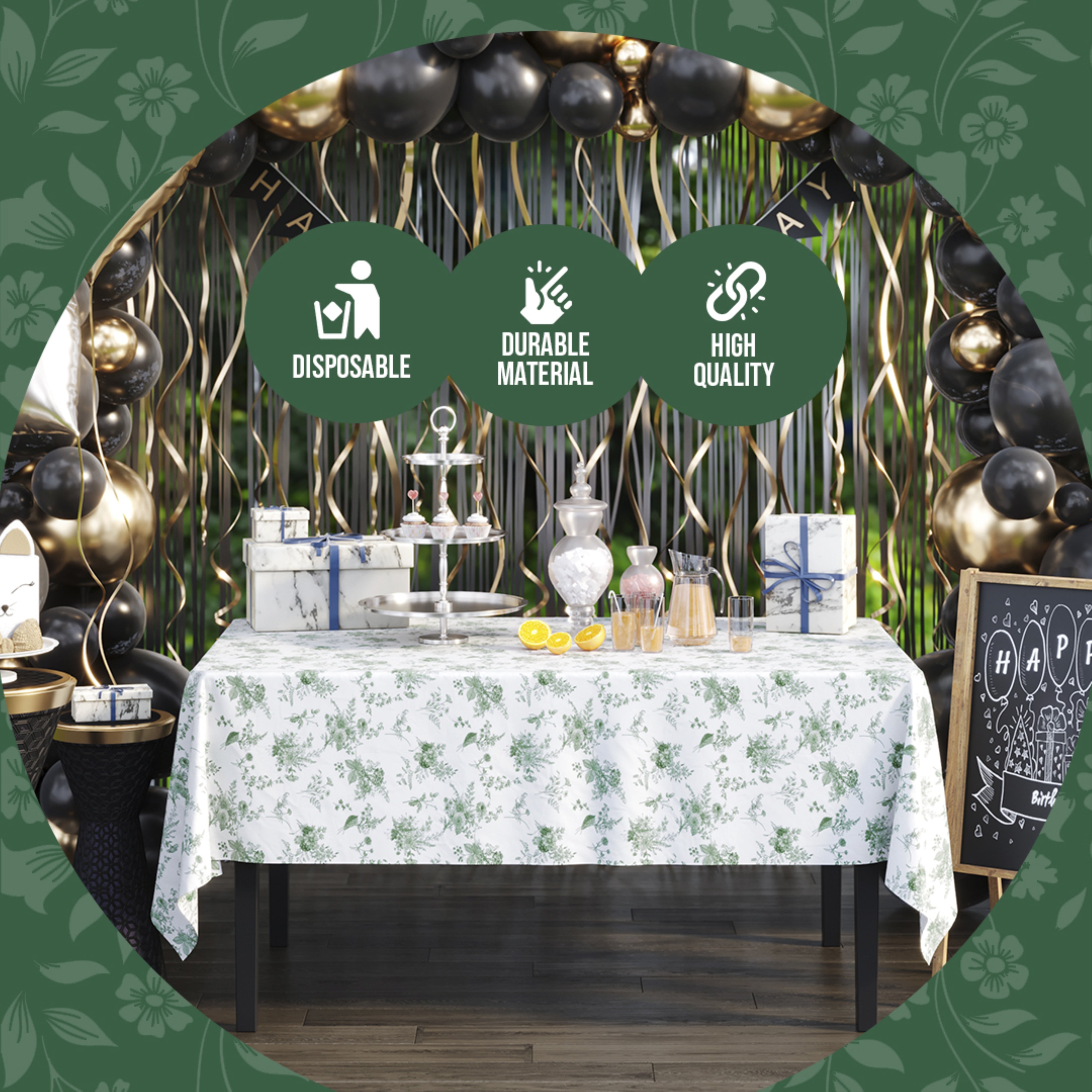 Trendables Premium Verdure Table Cover 54 x 108 - 2 Pack