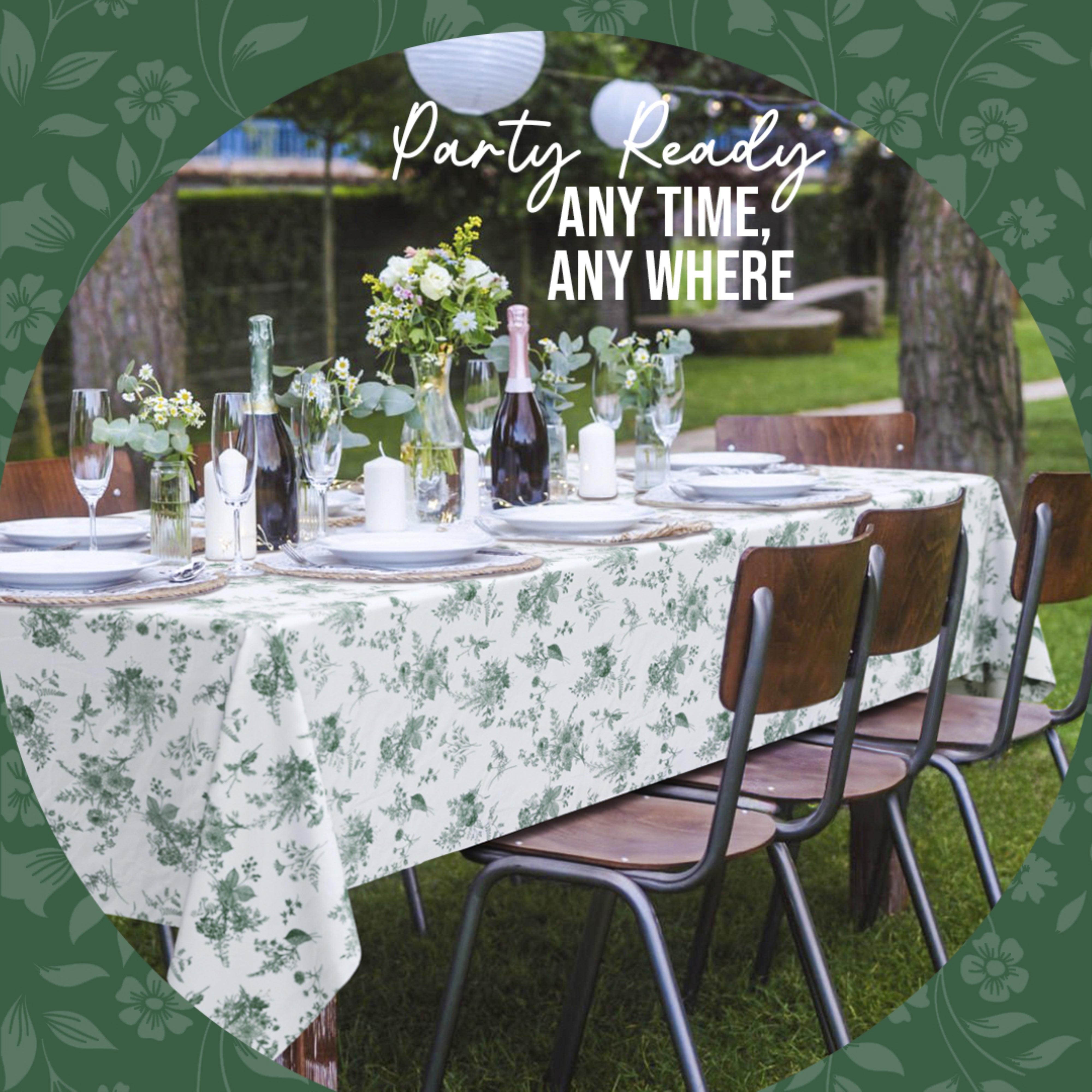 Trendables Premium Verdure Table Cover 54 x 108 - 2 Pack