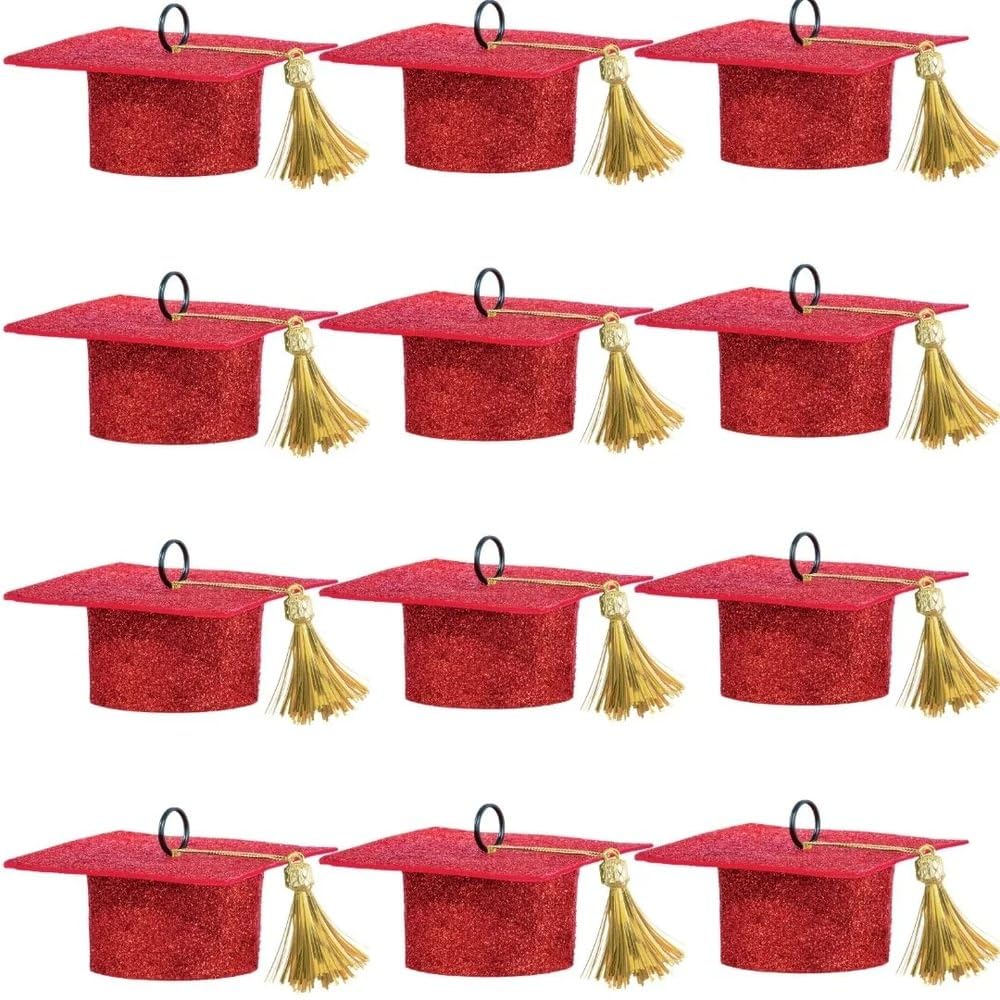 Class 101 - Graduation Felt Cap Balloon Weight - Red