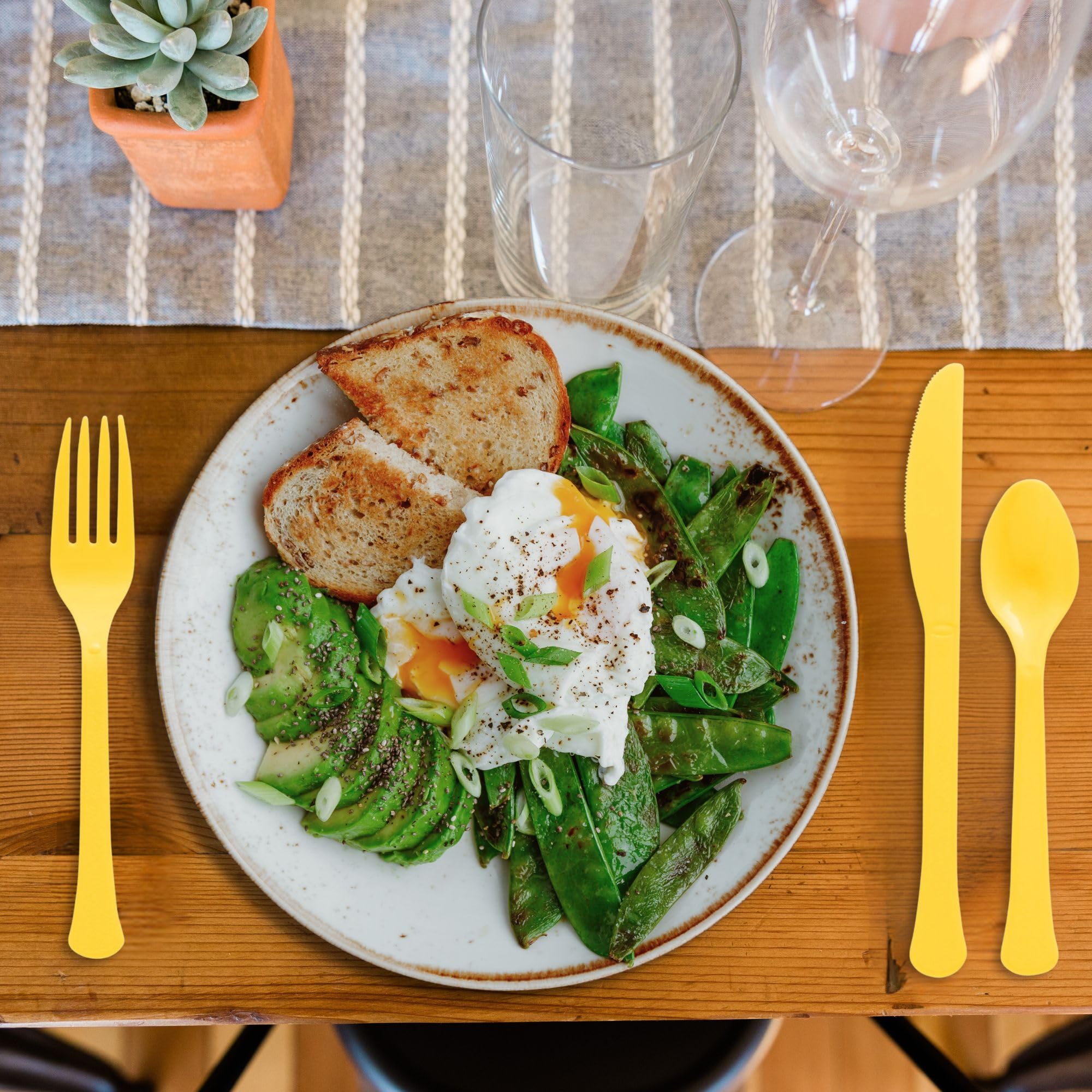 PMA - Yellow Sunshine Assorted Plastic Cutlery Set - 200 Ct.