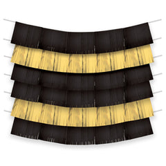 Class 101 - Elegant Black Fringe Backdrop Banner Kit for Any Occasion