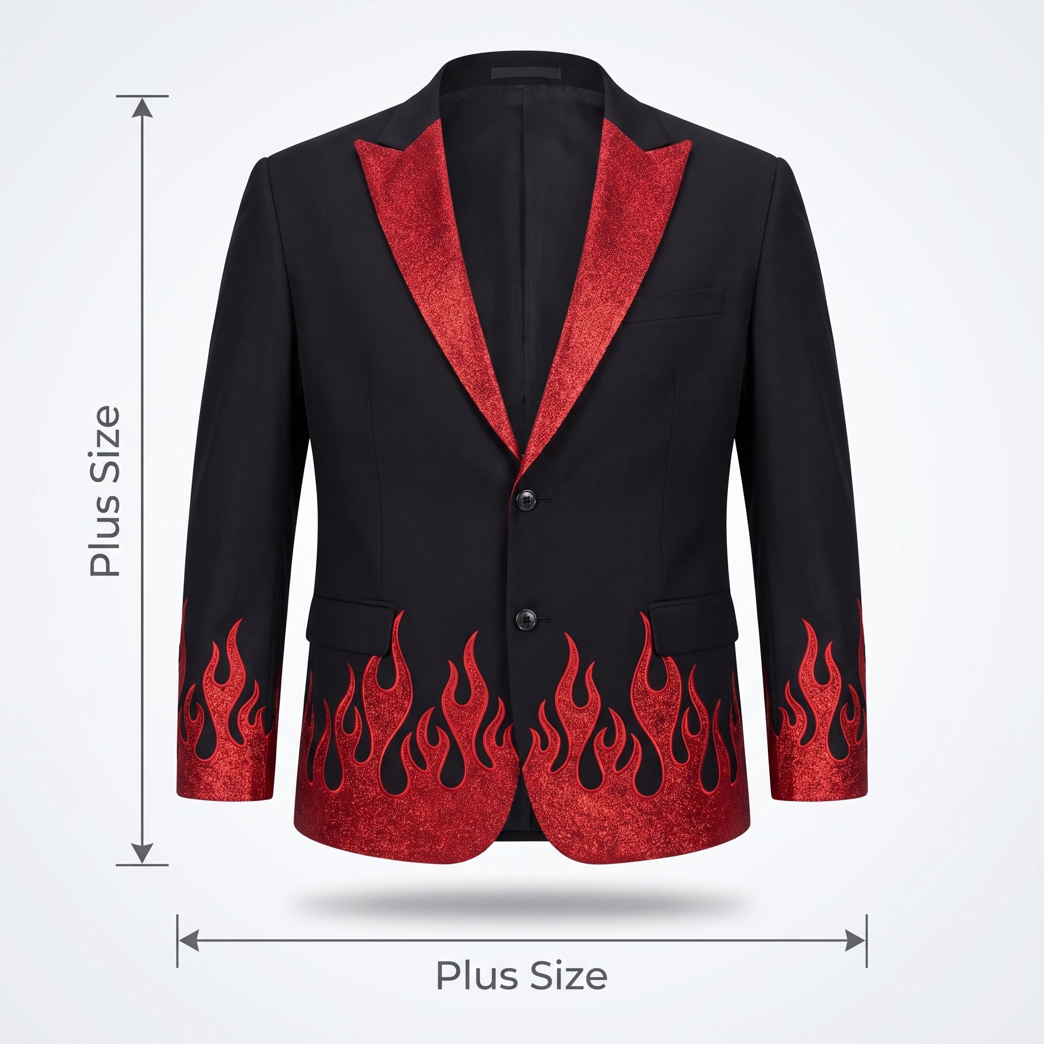 Men's Plus Size Devil Flame Jacket - Halloween Costume